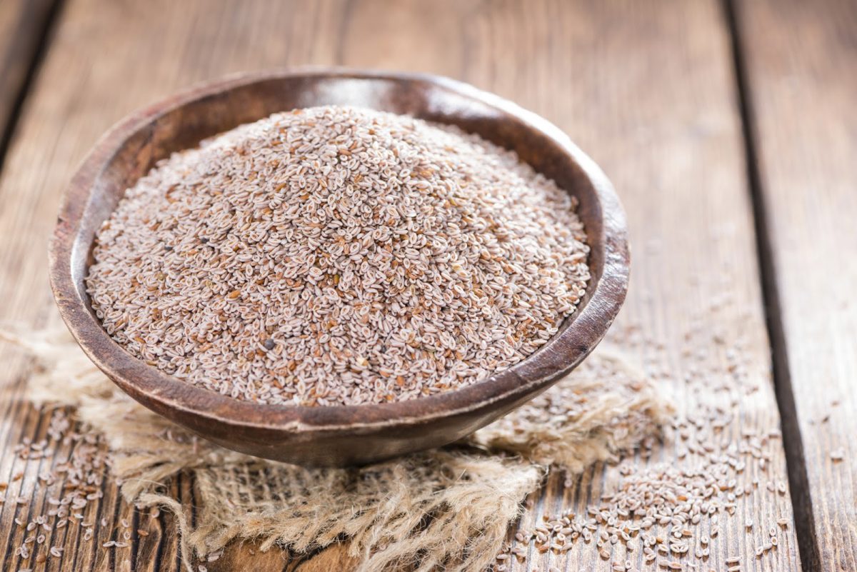 Heap of fresh Psyllium seeds (detailed closeup shot) Vraj Psyllium